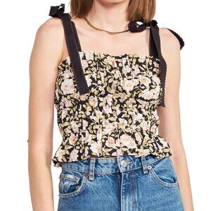 EN SAISON Kinsley Printed Tie-Shoulder Top